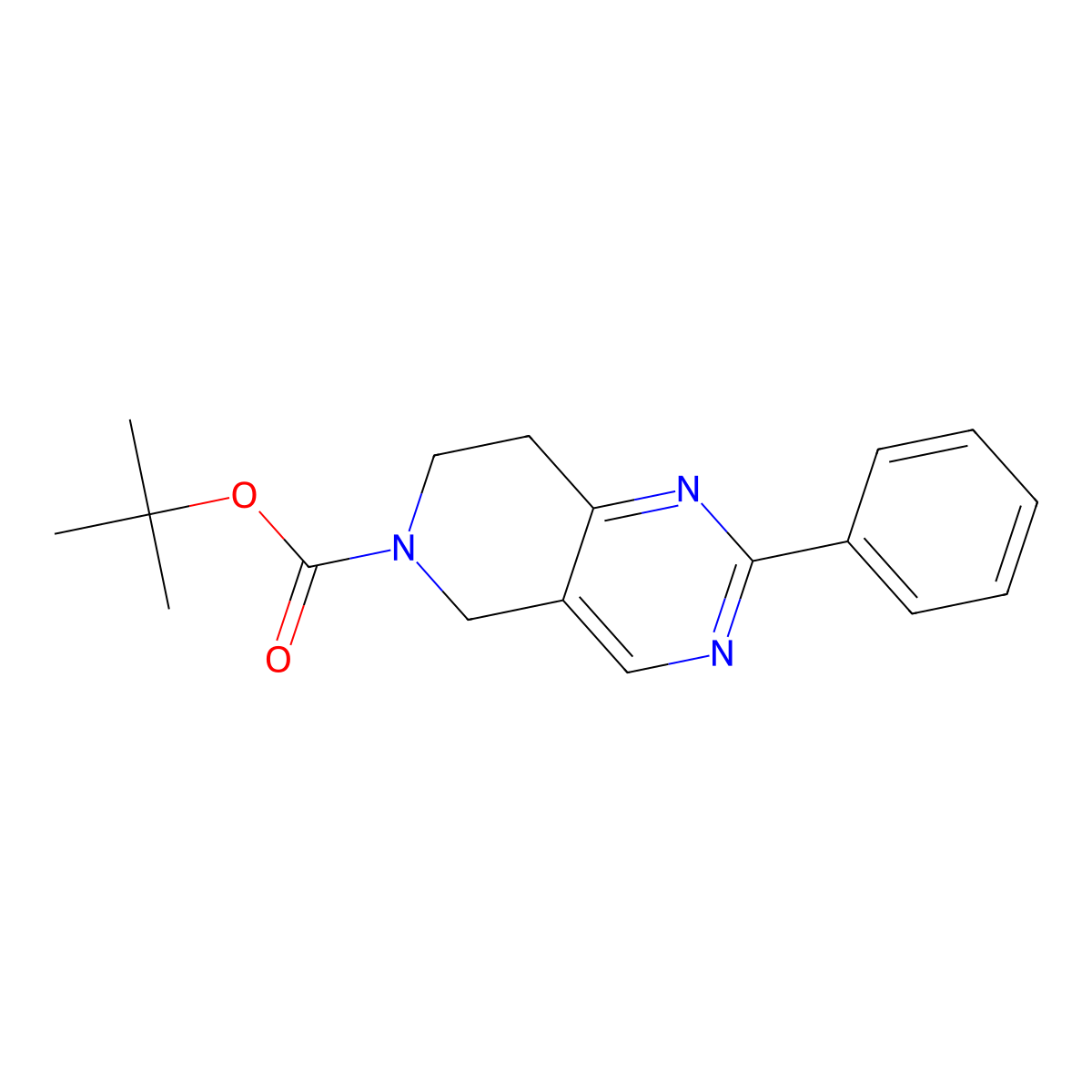 tert-Butyl 2-phenyl-7,8-dihydropyrido[4,3-d]pyrimidine-6(5H)-carboxylate molecular structure, CAS 300552-47-0
