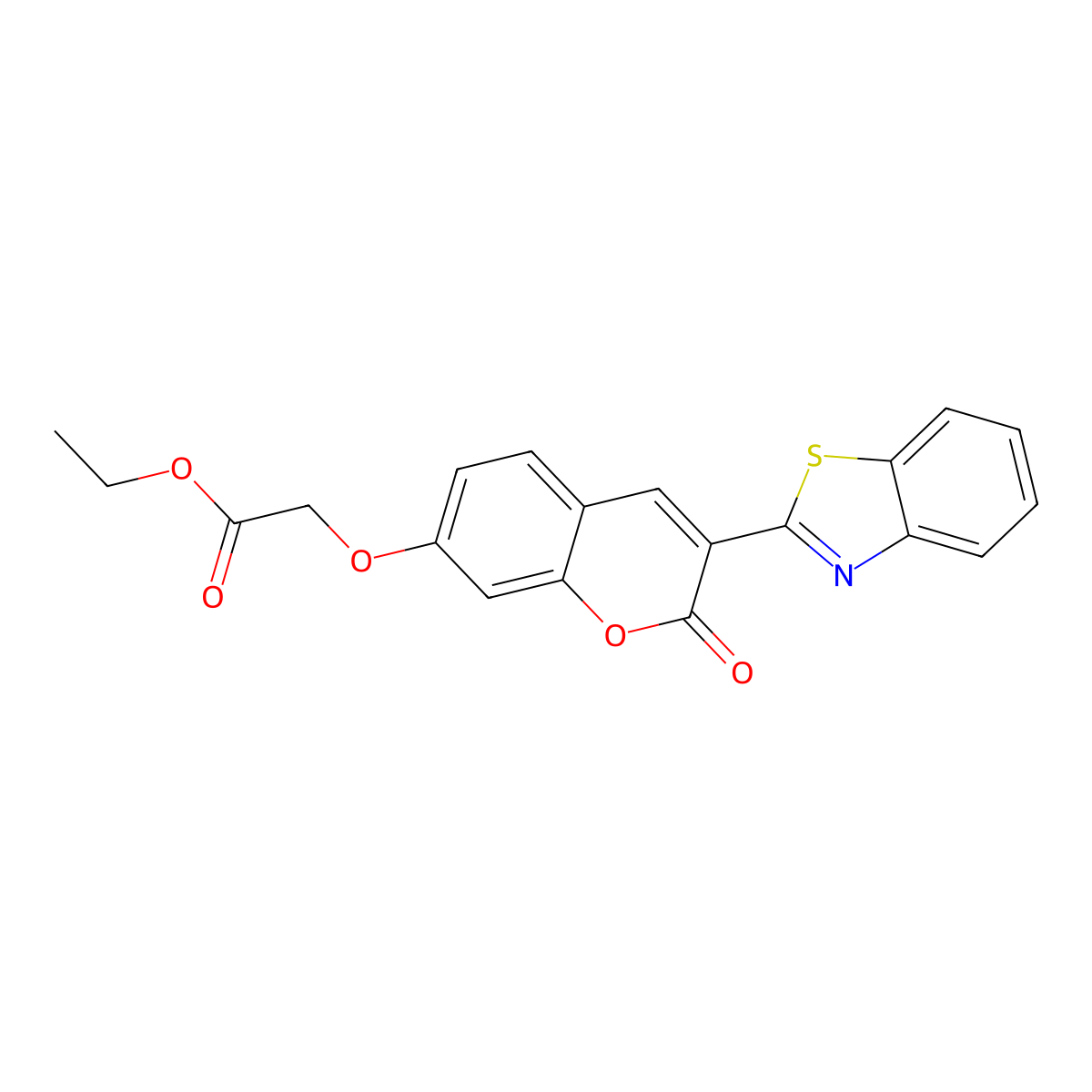 Ethyl 2-(3-benzothiazol-2-yl-2-oxochromen-7-yloxy)acetate molecular structure, CAS 300556-29-0
