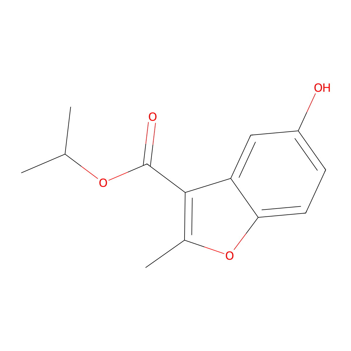 Propan-2-yl 5-hydroxy-2-methyl-1-benzofuran-3-carboxylate molecular structure, CAS 300556-61-0