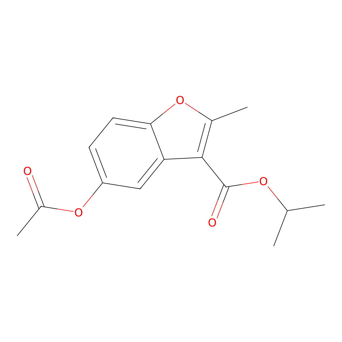 Propan-2-yl 5-(acetyloxy)-2-methyl-1-benzofuran-3-carboxylate molecular structure, CAS 300556-64-3