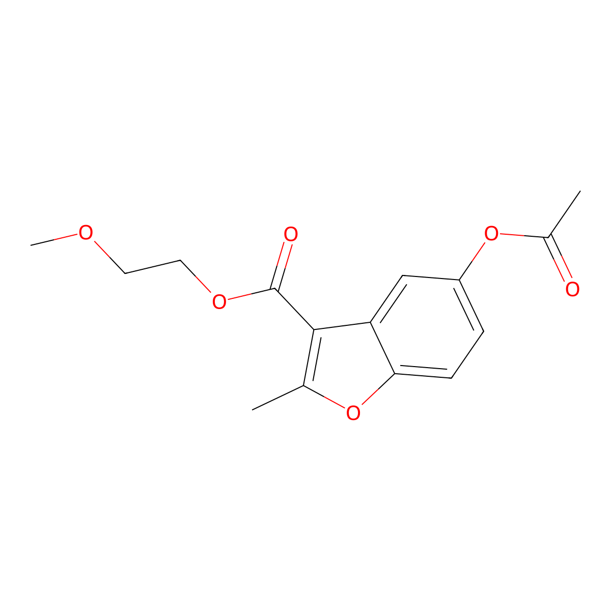 2-Methoxyethyl 5-(acetyloxy)-2-methyl-1-benzofuran-3-carboxylate molecular structure, CAS 300556-65-4