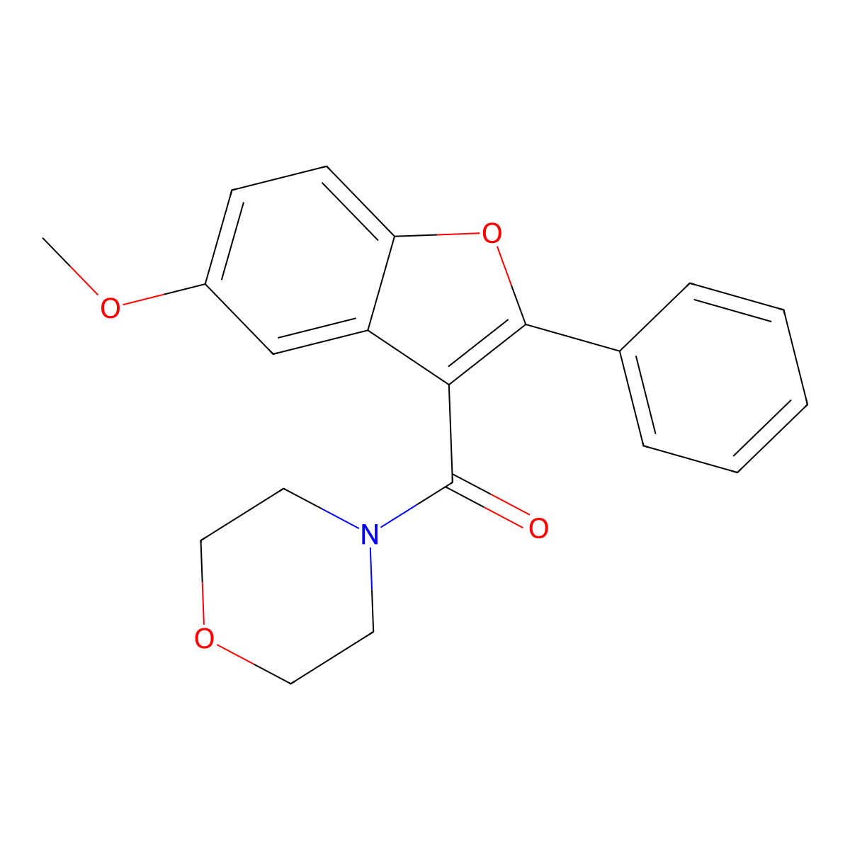 (5-Methoxy-2-phenylbenzofuran-3-yl)(morpholino)methanone molecular structure, CAS 300556-76-7