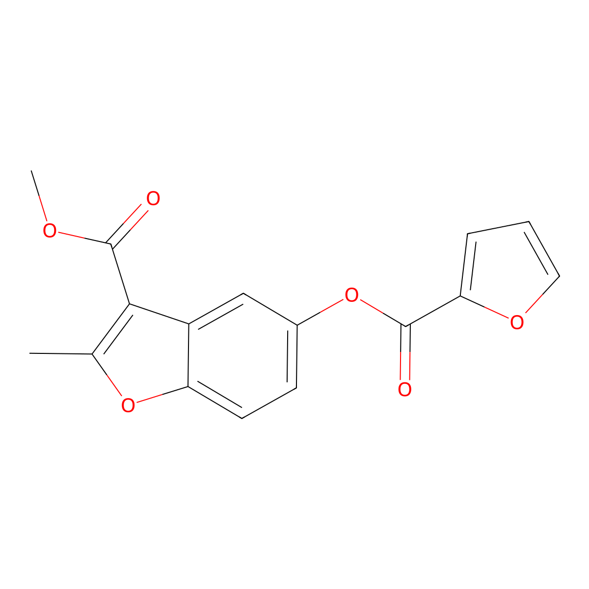 Methyl 5-(furan-2-carbonyloxy)-2-methyl-1-benzofuran-3-carboxylate molecular structure, CAS 300556-82-5