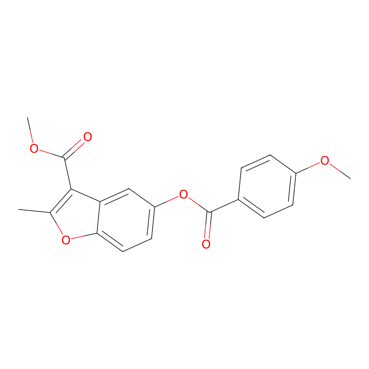 Methyl 5-(4-methoxybenzoyloxy)-2-methyl-1-benzofuran-3-carboxylate molecular structure, CAS 300556-83-6