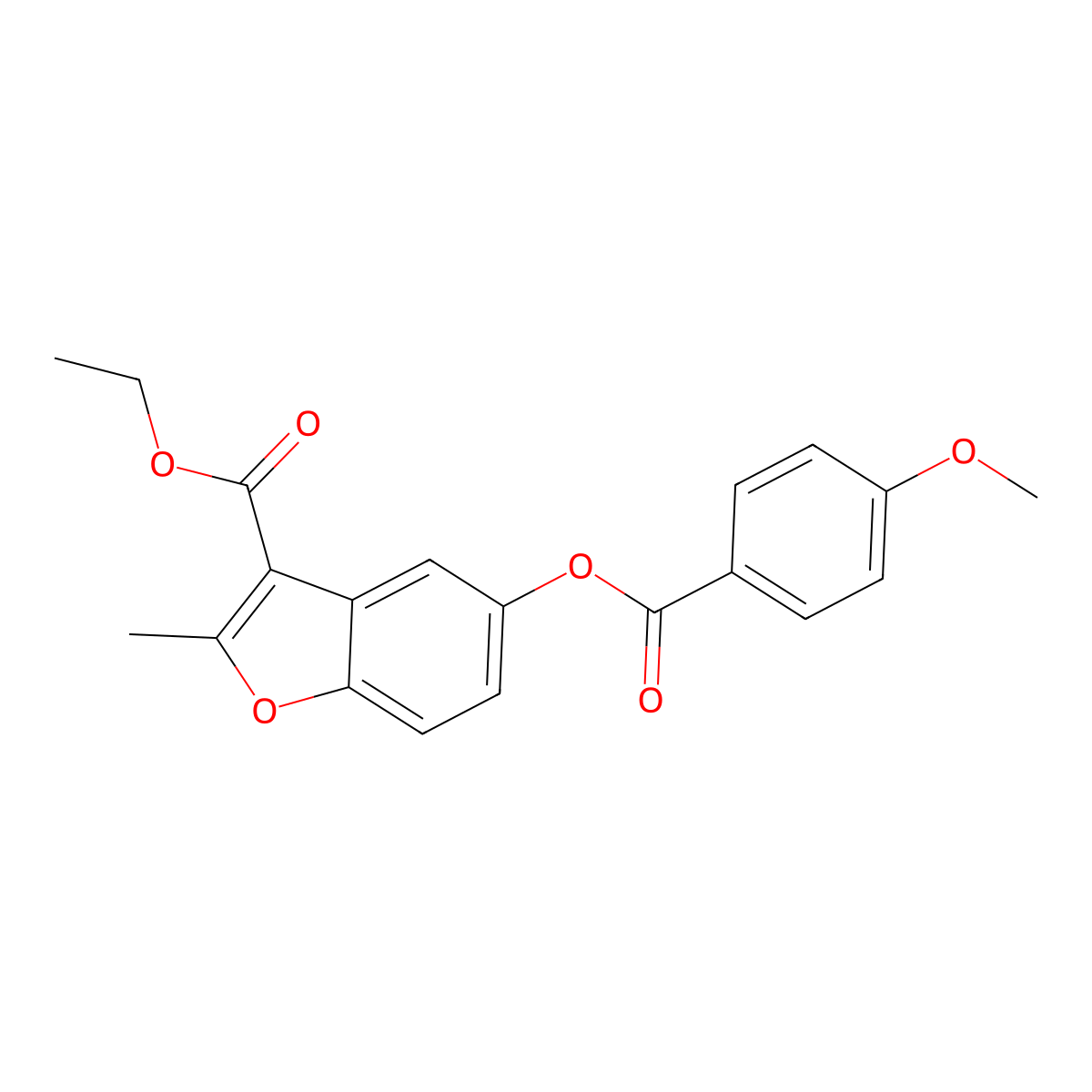 Ethyl 5-(4-methoxybenzoyloxy)-2-methyl-1-benzofuran-3-carboxylate molecular structure, CAS 300556-86-9