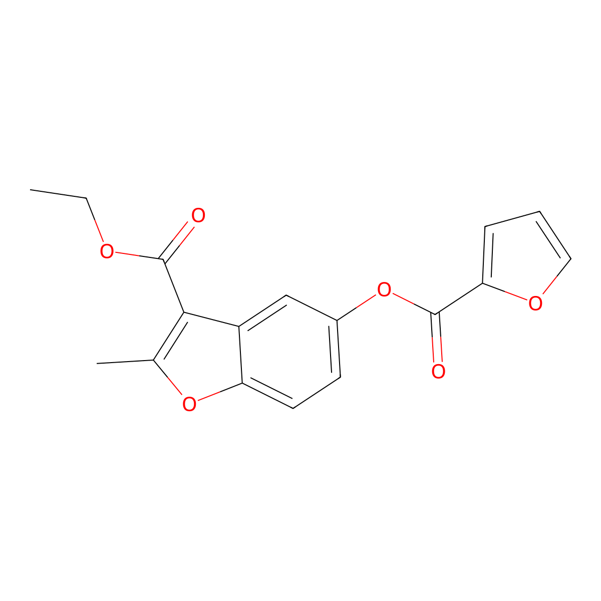 Ethyl 5-(furan-2-carbonyloxy)-2-methyl-1-benzofuran-3-carboxylate molecular structure, CAS 300556-87-0