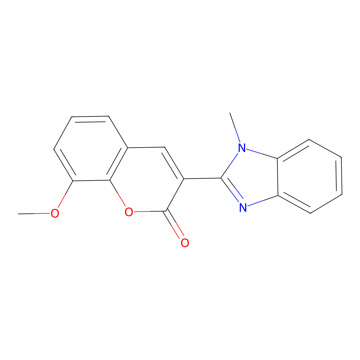 8-methoxy-3-(1-methyl-1H-1,3-benzodiazol-2-yl)-2H-chromen-2-one molecular structure, CAS 300556-99-4