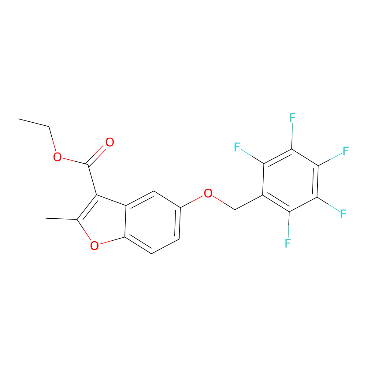Ethyl 2-methyl-5-[(2,3,4,5,6-pentafluorophenyl)methoxy]-1-benzofuran-3-carboxylate molecular structure, CAS 300557-03-3