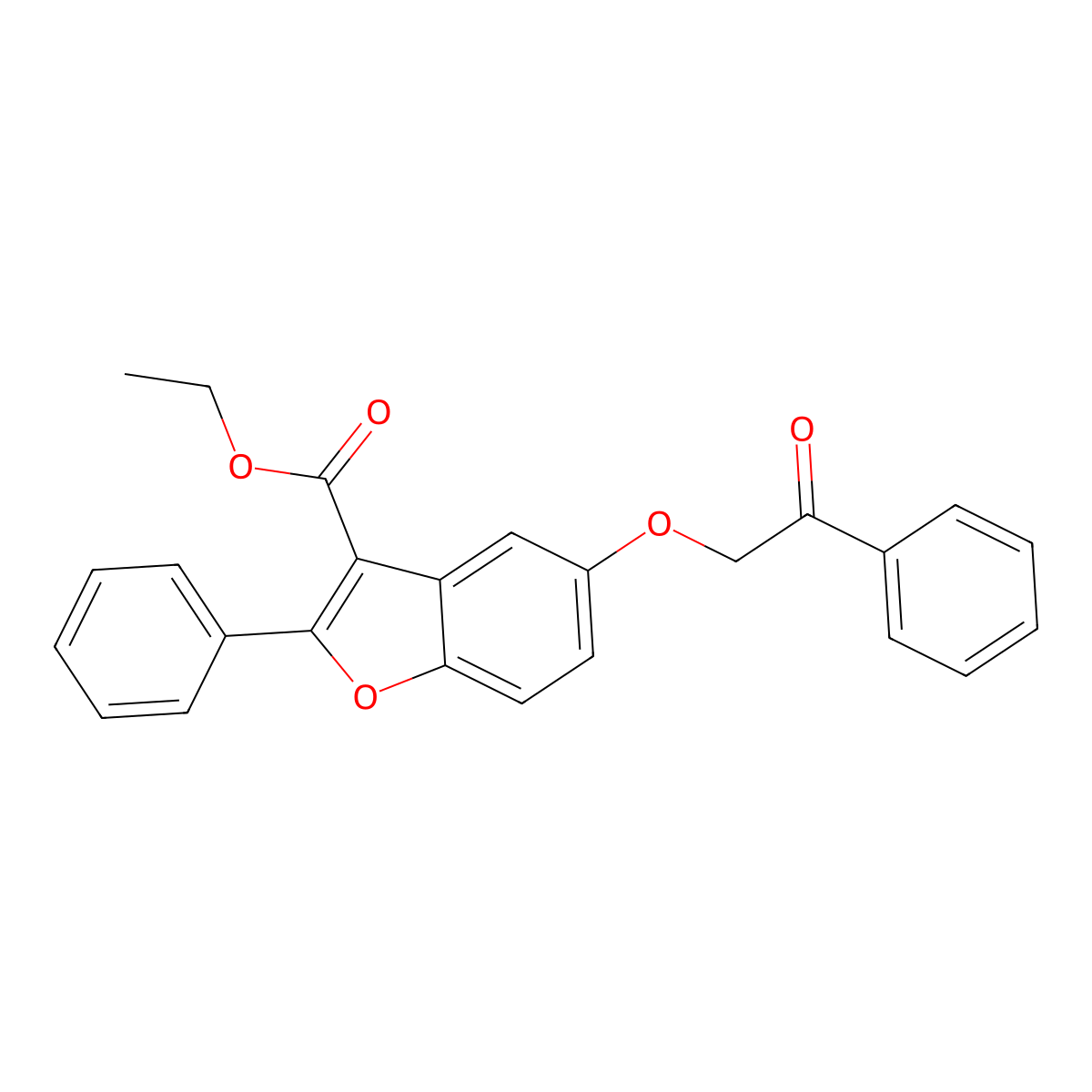 Ethyl 5-(2-oxo-2-phenylethoxy)-2-phenyl-1-benzofuran-3-carboxylate molecular structure, CAS 300557-07-7