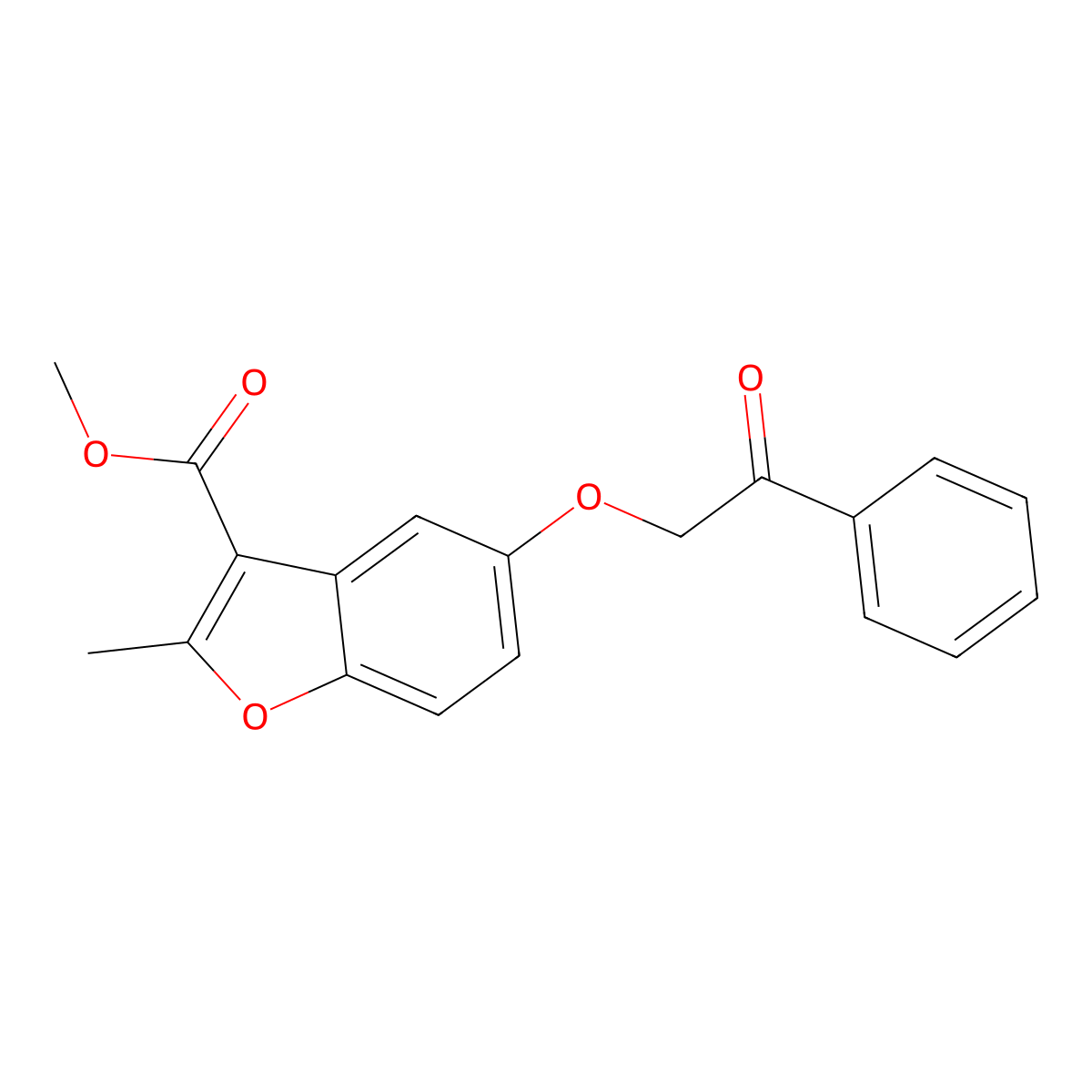 Methyl 2-methyl-5-(2-oxo-2-phenylethoxy)-1-benzofuran-3-carboxylate molecular structure, CAS 300557-12-4