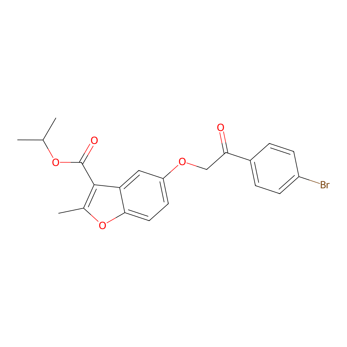 Propan-2-yl 5-[2-(4-bromophenyl)-2-oxoethoxy]-2-methyl-1-benzofuran-3-carboxylate molecular structure, CAS 300557-16-8