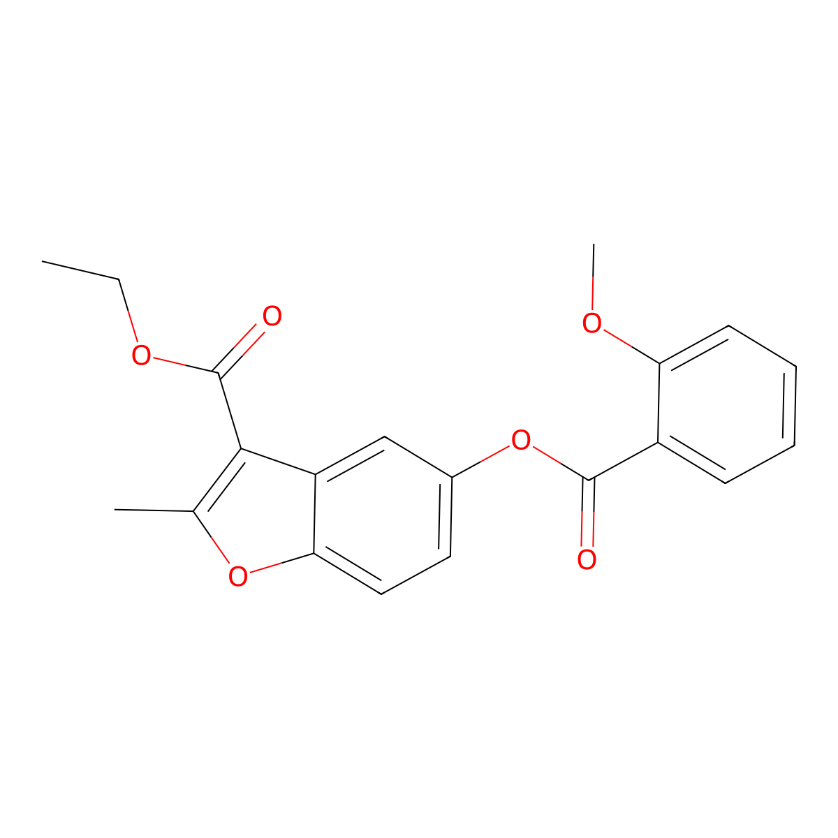 Ethyl 5-(2-methoxybenzoyloxy)-2-methyl-1-benzofuran-3-carboxylate molecular structure, CAS 300557-26-0