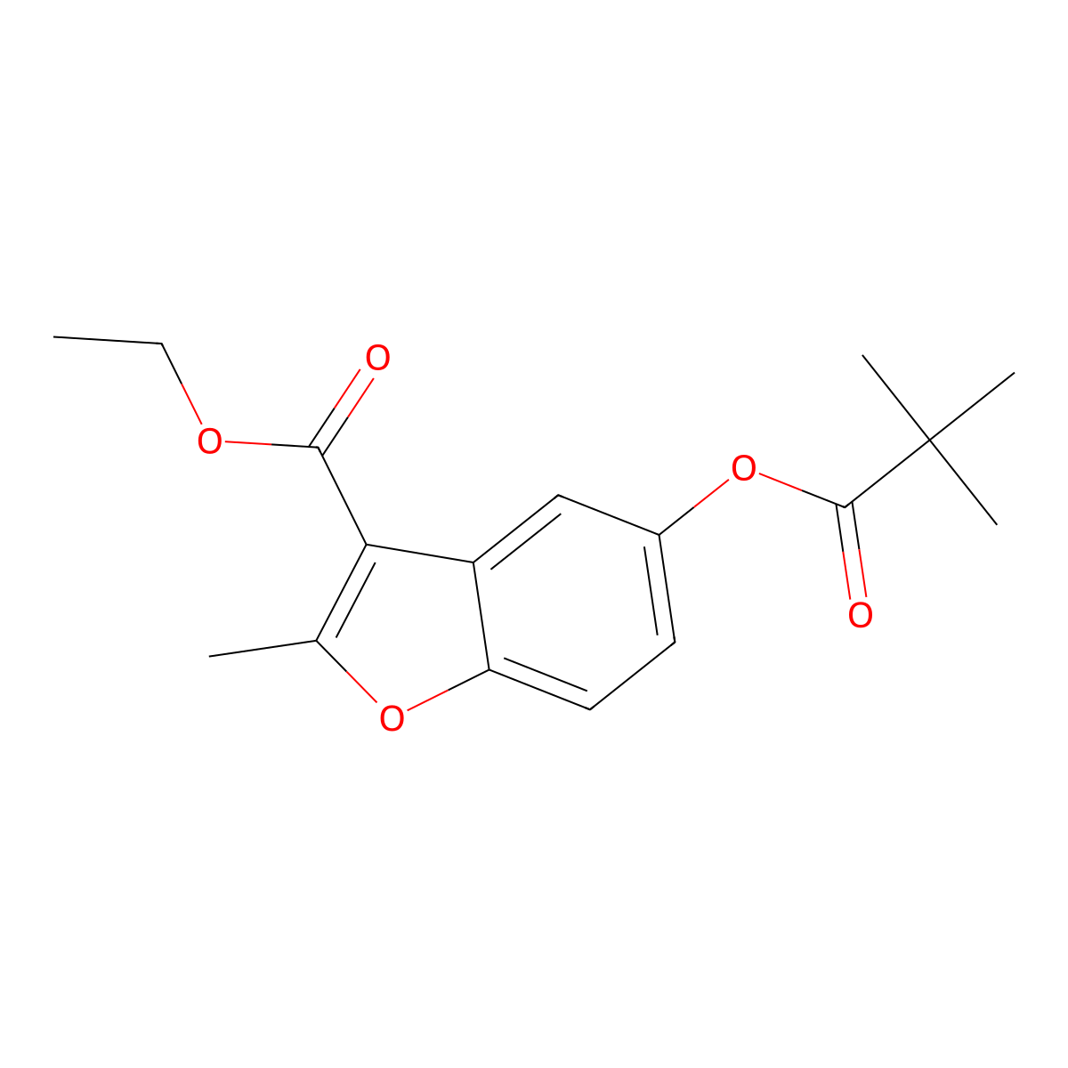Ethyl 5-[(2,2-dimethylpropanoyl)oxy]-2-methyl-1-benzofuran-3-carboxylate molecular structure, CAS 300557-28-2