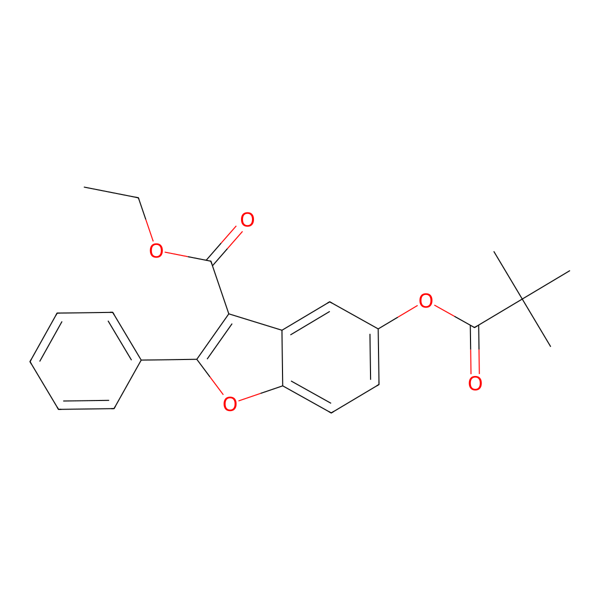 Ethyl 5-[(2,2-dimethylpropanoyl)oxy]-2-phenyl-1-benzofuran-3-carboxylate molecular structure, CAS 300557-31-7