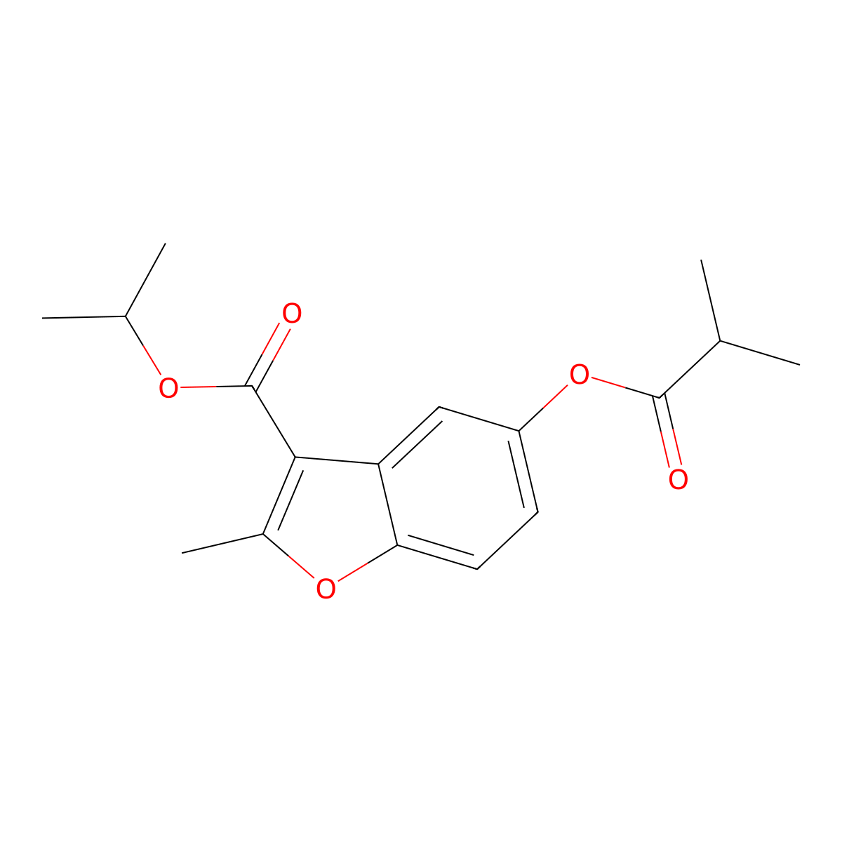 Isopropyl 5-(isobutyryloxy)-2-methyl-1-benzofuran-3-carboxylate molecular structure, CAS 300557-39-5