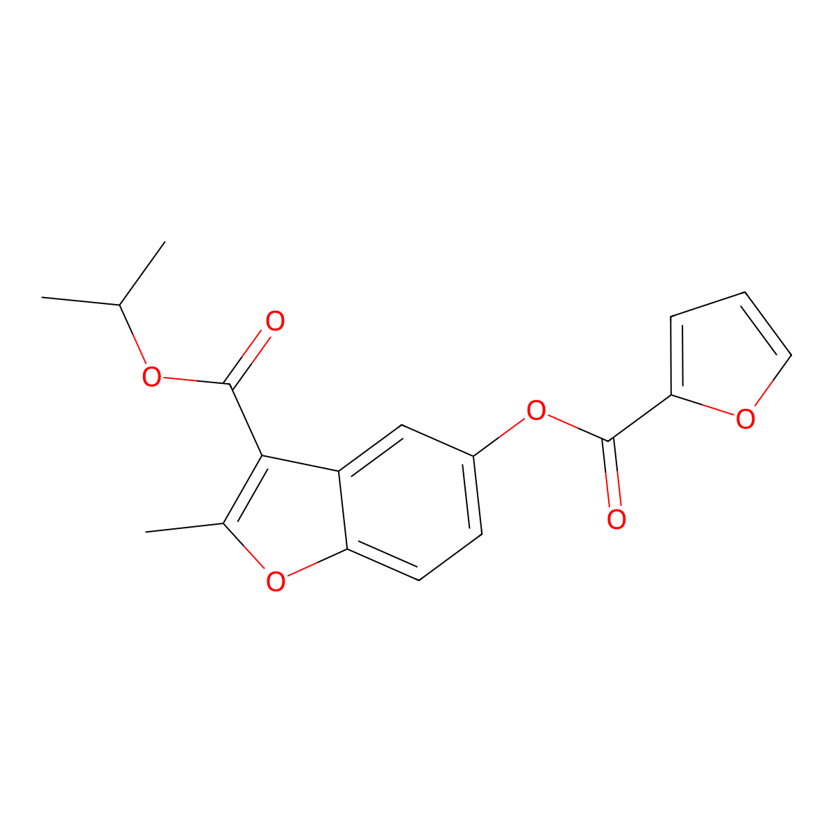Propan-2-yl 5-(furan-2-carbonyloxy)-2-methyl-1-benzofuran-3-carboxylate molecular structure, CAS 300557-43-1