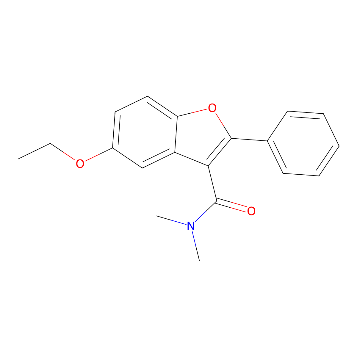 5-ethoxy-N,N-dimethyl-2-phenyl-1-benzofuran-3-carboxamide molecular structure, CAS 300557-47-5