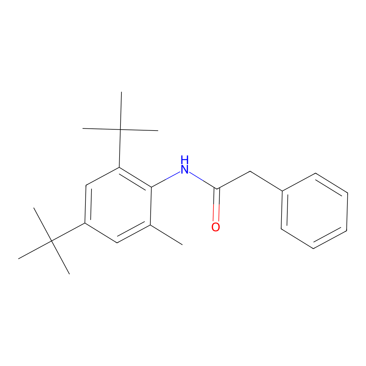 N-(2,4-ditert-butyl-6-methylphenyl)-2-phenylacetamide molecular structure, CAS 300557-66-8
