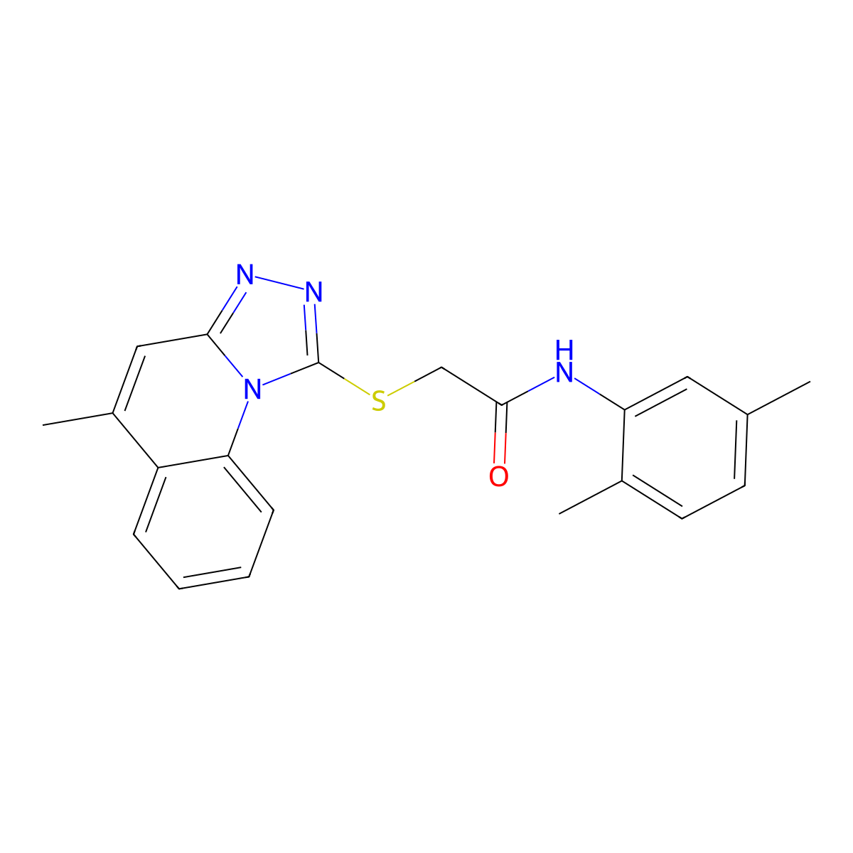 N-(2,5-dimethylphenyl)-2-((5-methyl-[1,2,4]triazolo[4,3-a]quinolin-1-yl)thio)acetamide molecular structure, CAS 300557-83-9