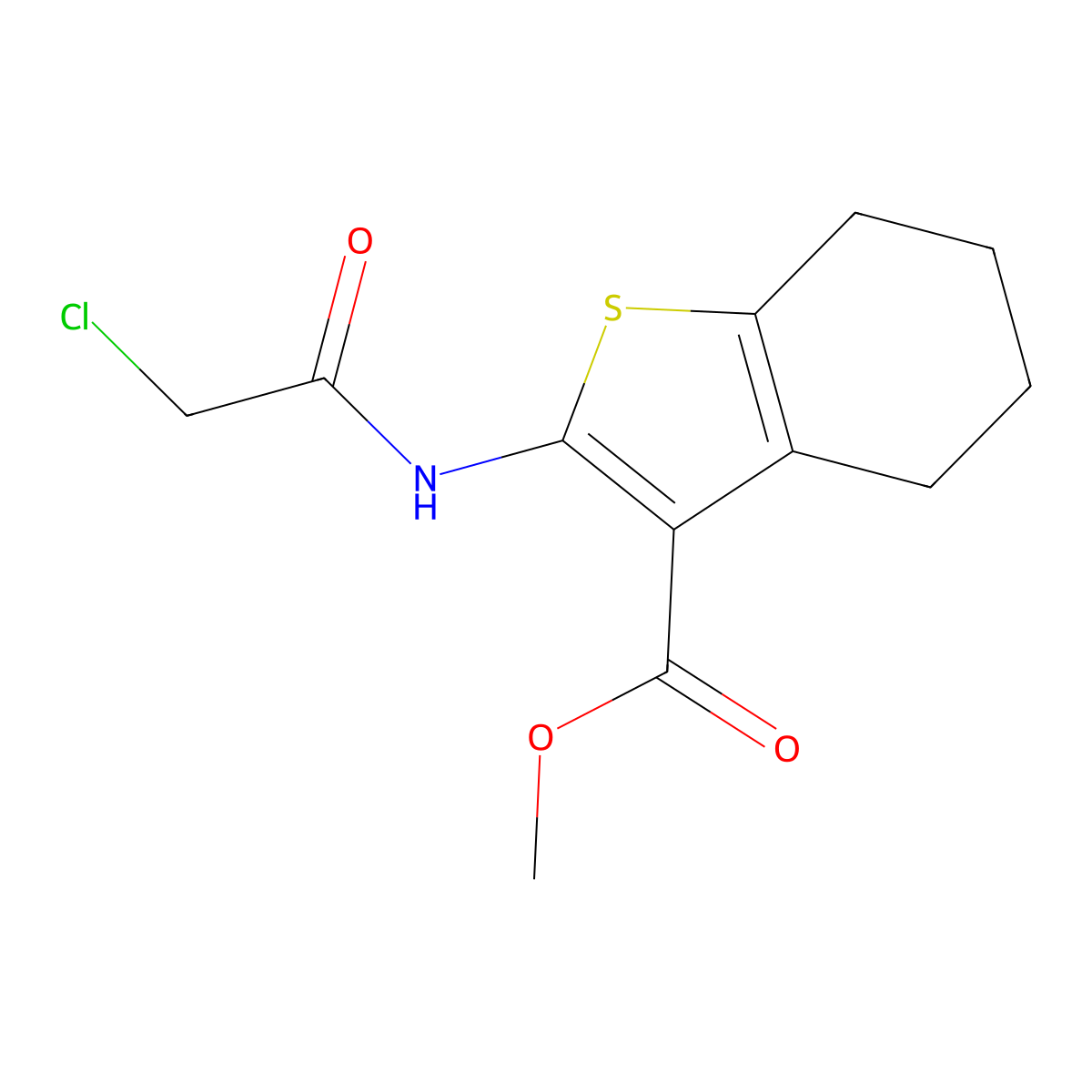 Methyl 2-[(chloroacetyl)amino]-4,5,6,7-tetrahydro-1-benzothiophene-3-carboxylate molecular structure, CAS 300559-61-9