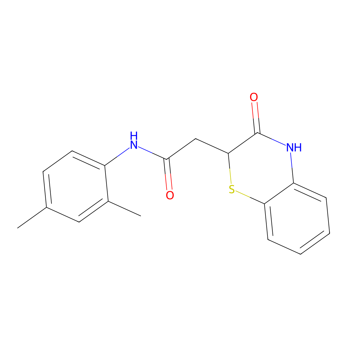 N-(2,4-Dimethylphenyl)-2-(3-oxo-3,4-dihydro-2H-1,4-benzothiazin-2-yl)acetamide molecular structure, CAS 300559-65-3