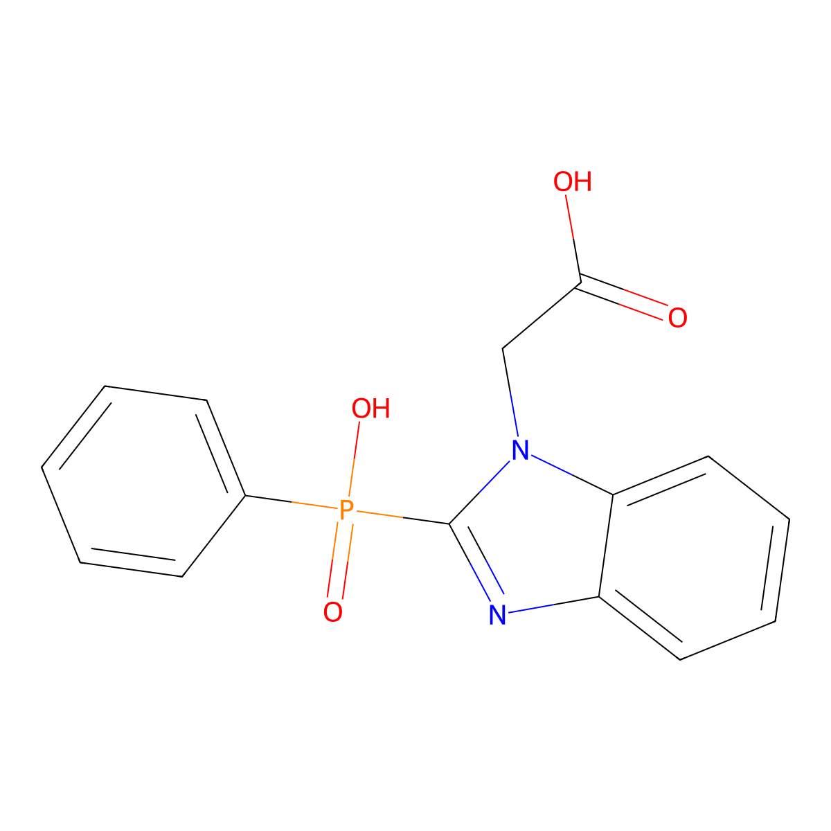 {2-[hydroxy(phenyl)phosphoryl]-1H-benzimidazol-1-yl}acetic acid molecular structure, CAS 300566-65-8