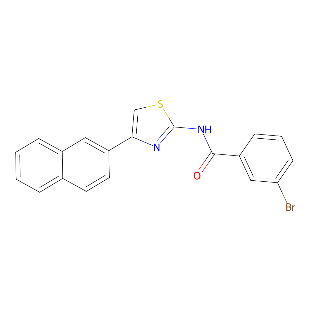 3-bromo-N-(4-(naphthalen-2-yl)thiazol-2-yl)benzamide molecular structure, CAS 300567-13-9