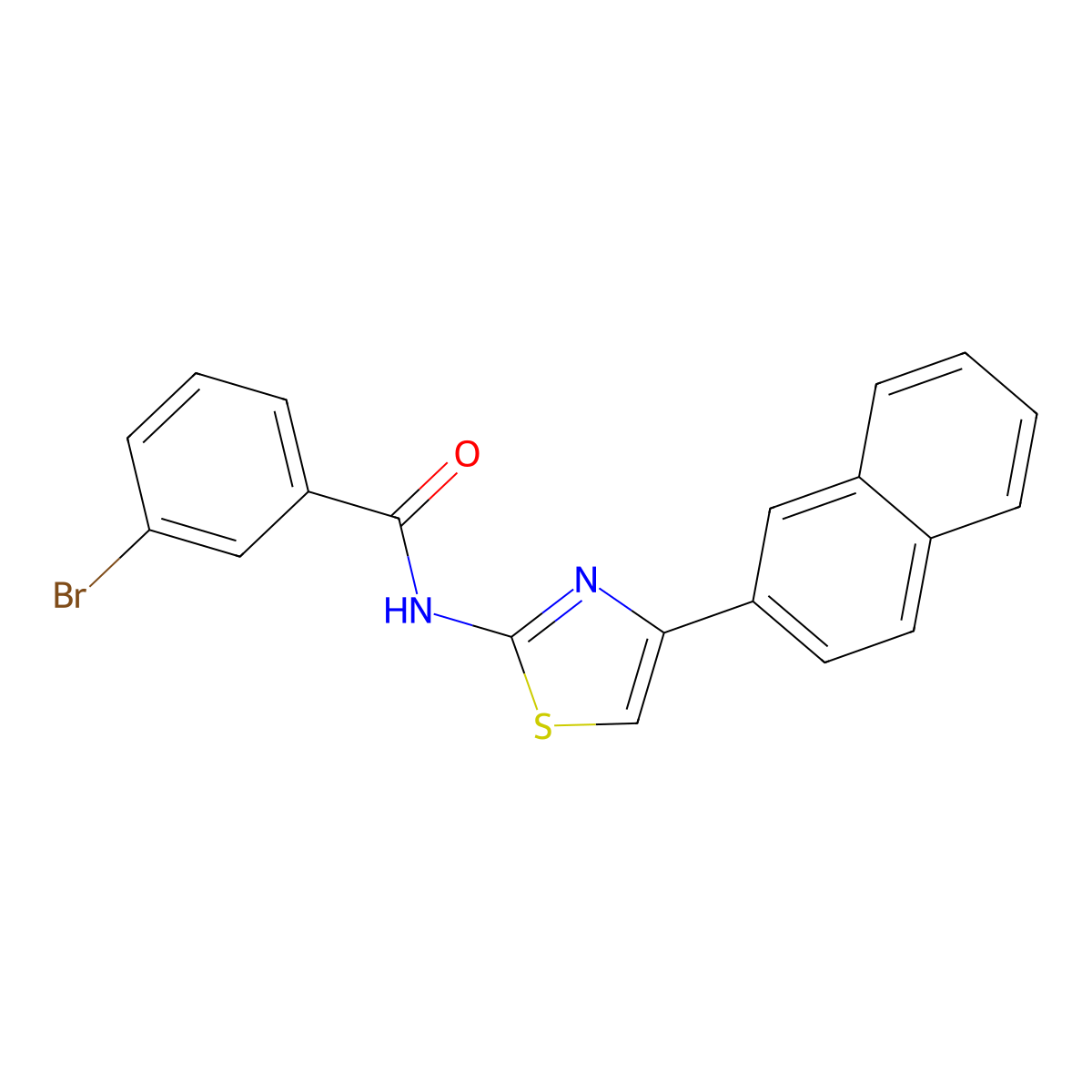 3-bromo-N-(4-(naphthalen-2-yl)thiazol-2-yl)benzamide molecular structure, CAS 300567-13-9