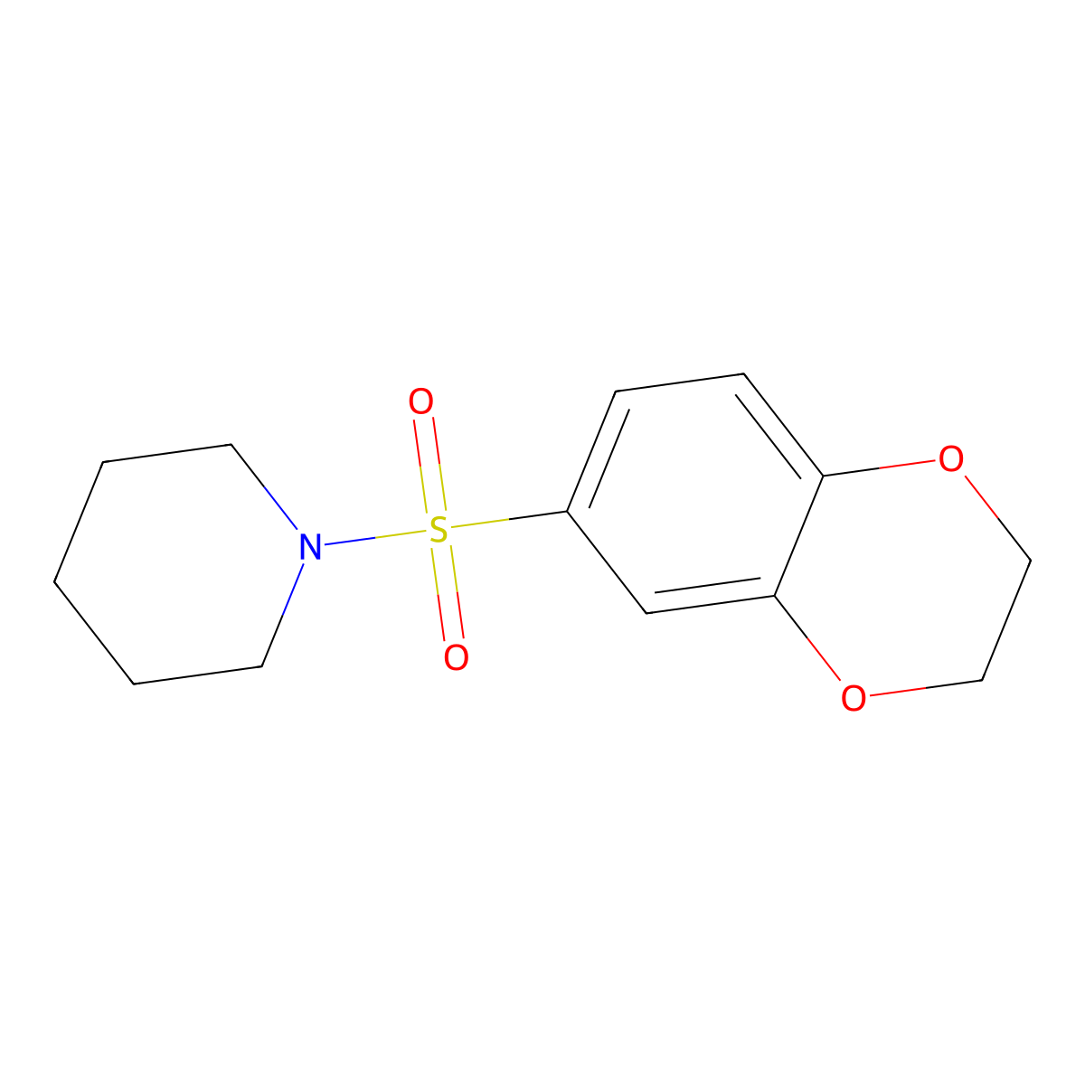 6-(piperidylsulfonyl)-2H,3H-benzo[e]1,4-dioxin molecular structure, CAS 300567-25-3