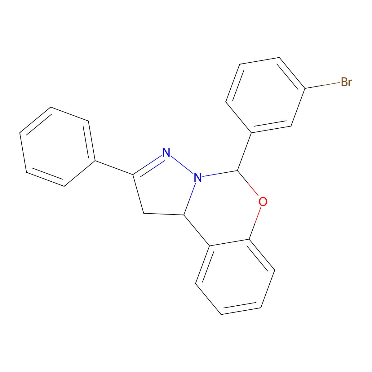 5-(3-Bromophenyl)-2-phenyl-1,10b-dihydropyrazolo[1,5-c][1,3]benzoxazine molecular structure, CAS 300567-77-5