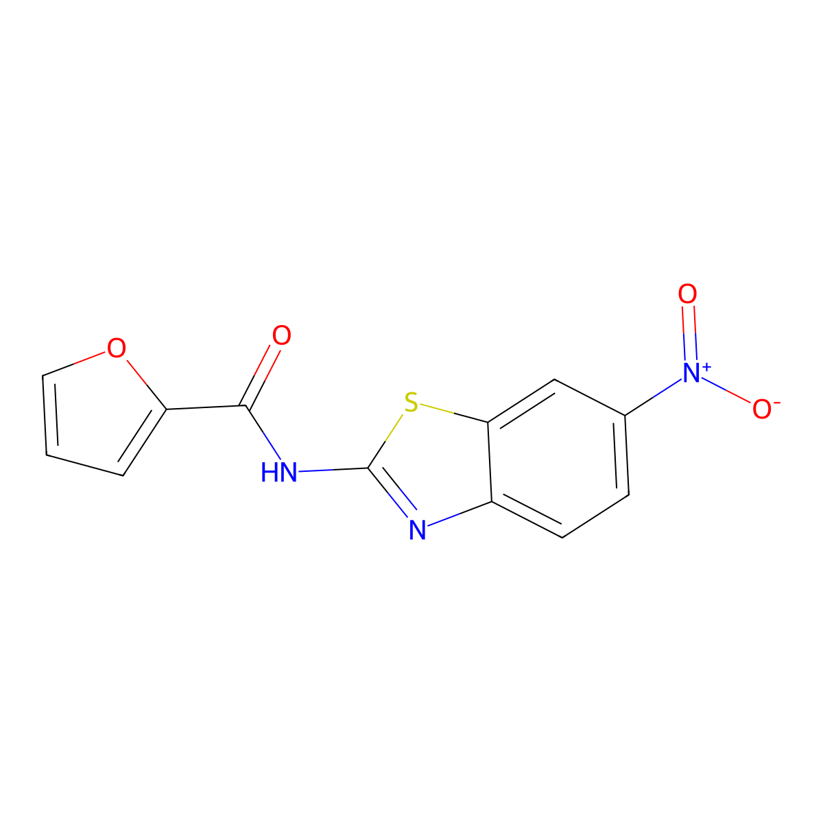 N-(6-nitro-1,3-benzothiazol-2-yl)furan-2-carboxamide molecular structure, CAS 300568-05-2