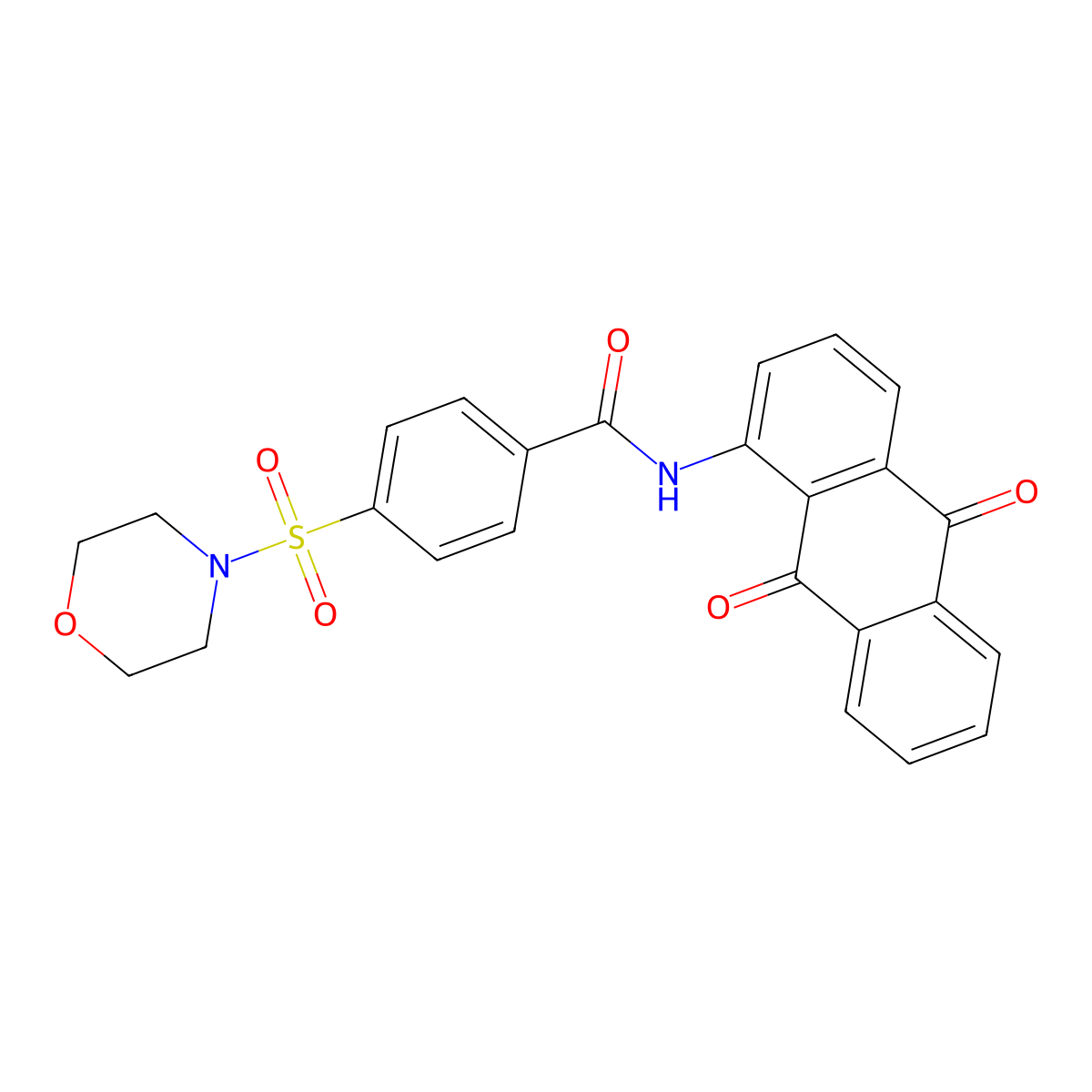 N-(9,10-dioxoanthracen-1-yl)-4-morpholin-4-ylsulfonylbenzamide molecular structure, CAS 300568-18-7
