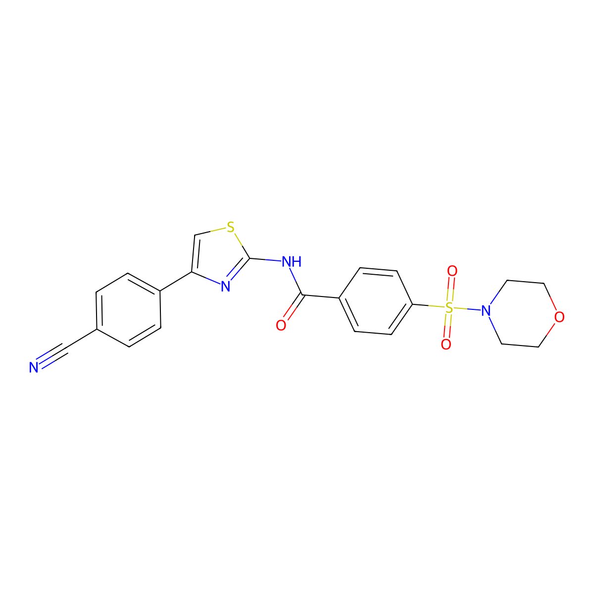 N-(4-(4-cyanophenyl)thiazol-2-yl)-4-(morpholinosulfonyl)benzamide molecular structure, CAS 300568-28-9