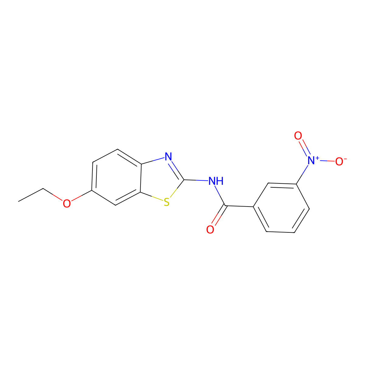 N-(6-ethoxy-1,3-benzothiazol-2-yl)-3-nitrobenzamide molecular structure, CAS 300568-29-0