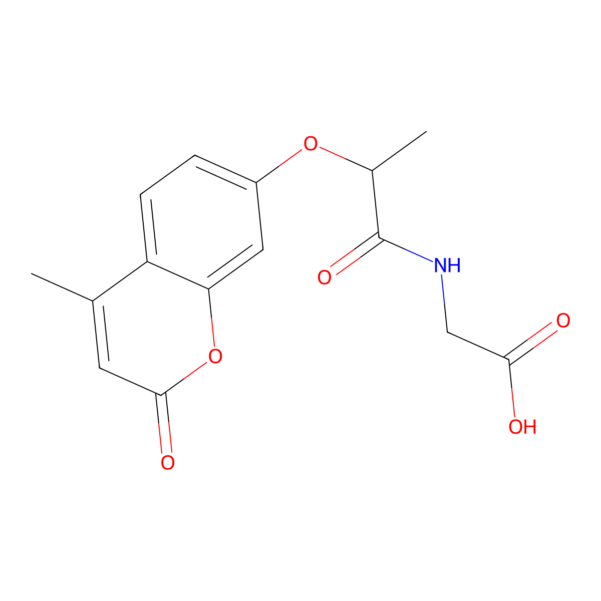 N-{2-[(4-methyl-2-oxo-2H-chromen-7-yl)oxy]propanoyl}glycine molecular structure, CAS 300568-36-9