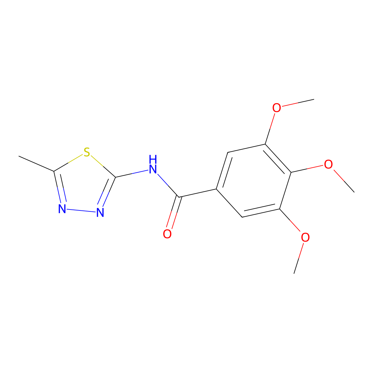 3,4,5-trimethoxy-N-(5-methyl-1,3,4-thiadiazol-2-yl)benzamide molecular structure, CAS 300568-50-7