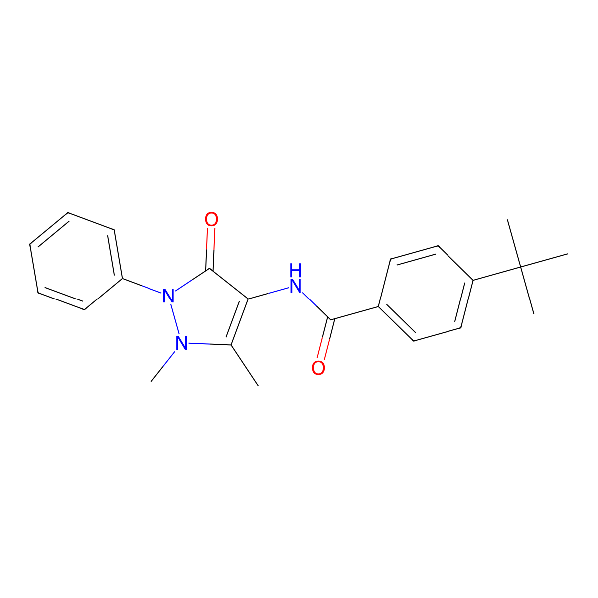 4-Tert-BU-N-(1,5-dimethyl-3-oxo-2-phenyl-2,3-dihydro-1H-pyrazol-4-YL)benzamide molecular structure, CAS 300568-58-5