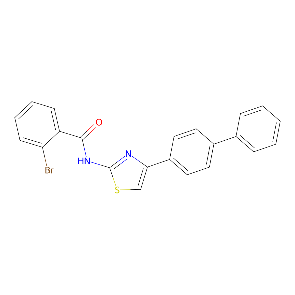 2-bromo-N-[4-(4-phenylphenyl)-1,3-thiazol-2-yl]benzamide molecular structure, CAS 300569-22-6