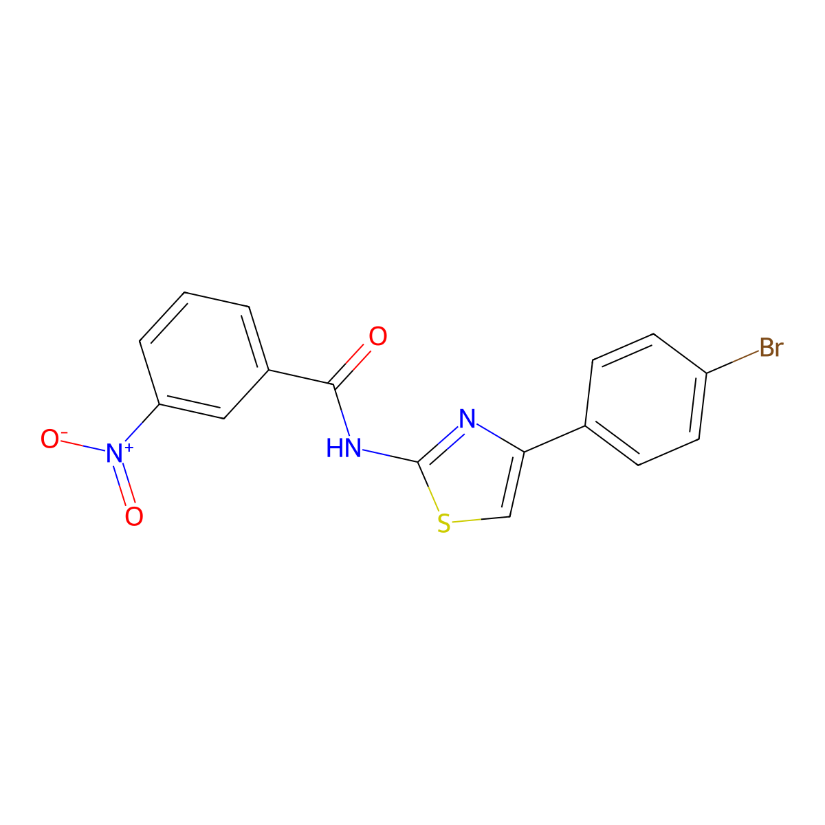 N-[4-(4-bromophenyl)-1,3-thiazol-2-yl]-3-nitrobenzamide molecular structure, CAS 300569-30-6