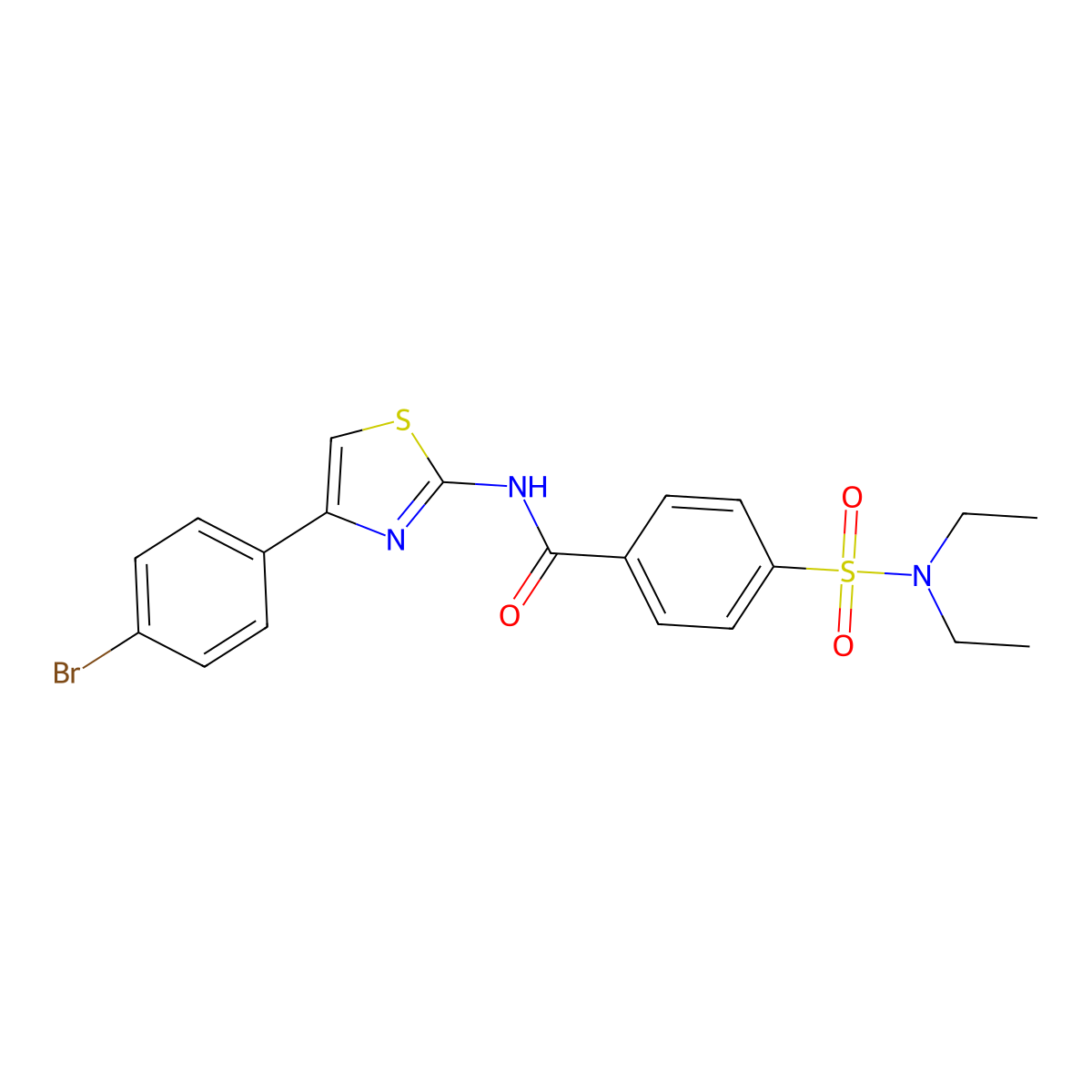 N-[4-(4-bromophenyl)-1,3-thiazol-2-yl]-4-(diethylsulfamoyl)benzamide molecular structure, CAS 300569-31-7