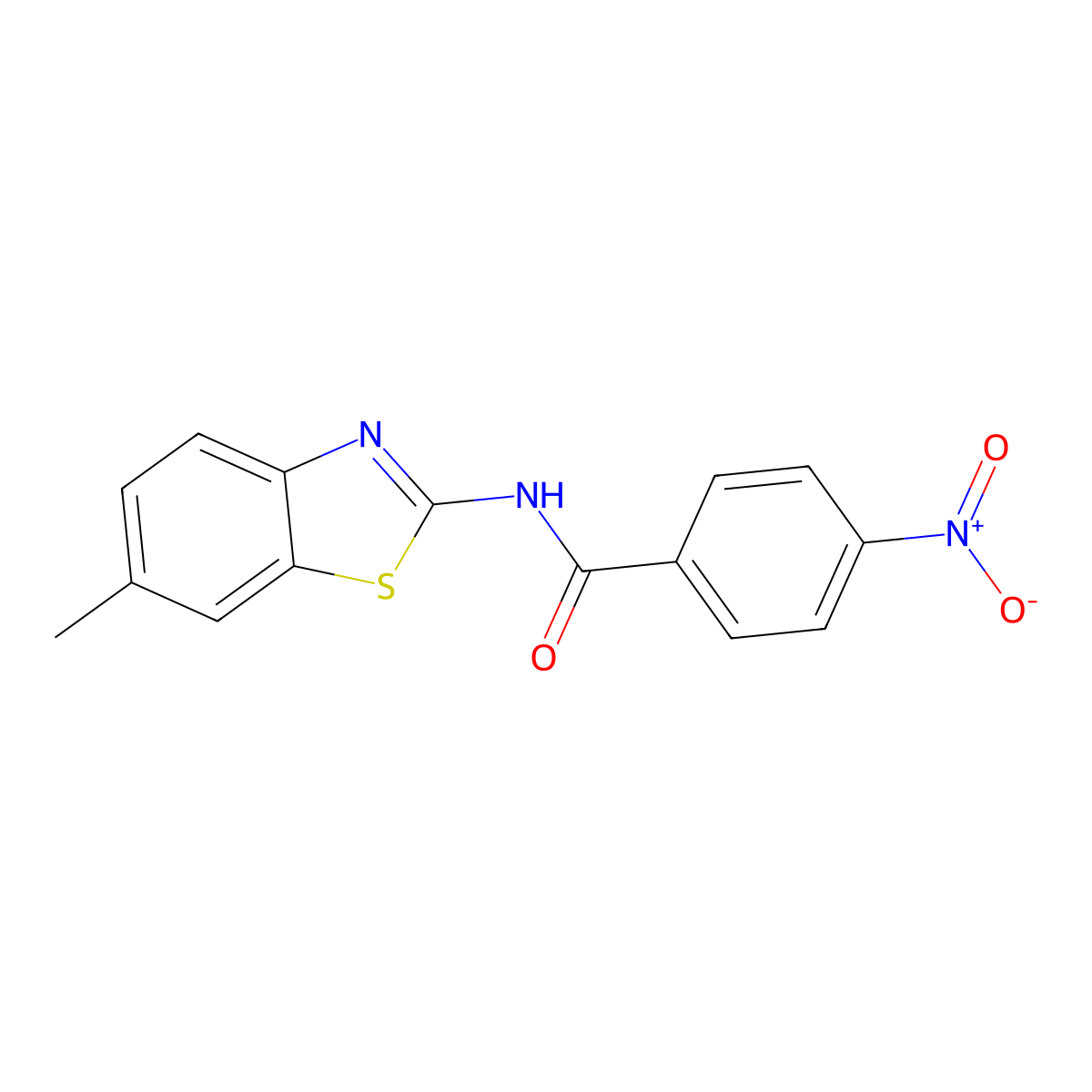 N-(6-Methyl-1,3-benzothiazol-2-yl)-4-nitrobenzamide molecular structure, CAS 300569-51-1