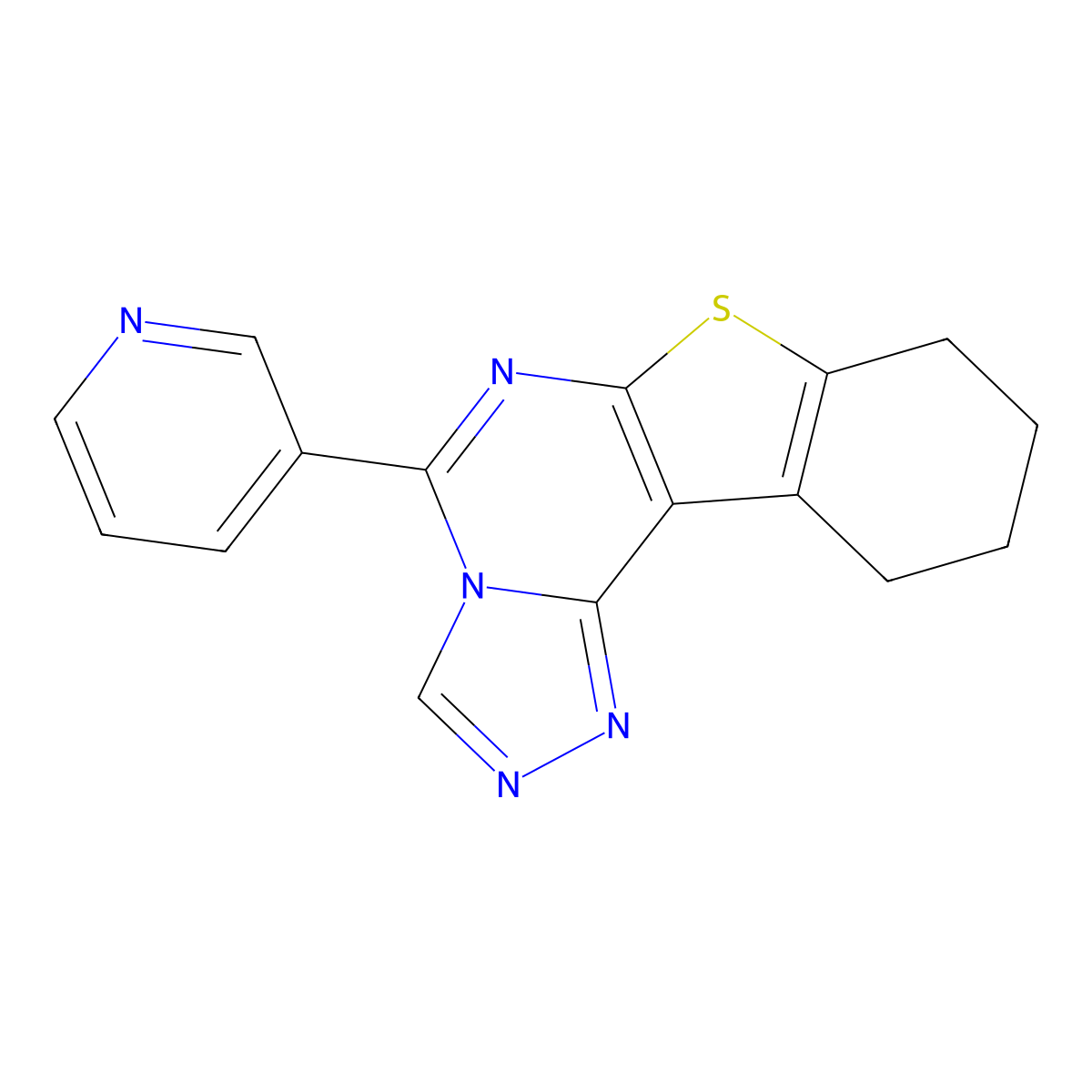 7-(Pyridin-3-yl)-10-thia-3,4,6,8-tetraazatetracyclo[7.7.0.0^{2,6}.0^{11,16}]hexadeca-1(9),2,4,7,11(16)-pentaene molecular structure, CAS 300569-69-1