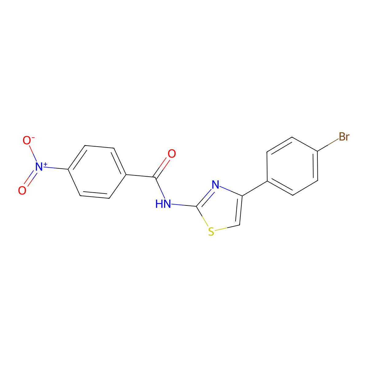 N-[4-(4-bromophenyl)-1,3-thiazol-2-yl]-4-nitrobenzamide molecular structure, CAS 300569-82-8