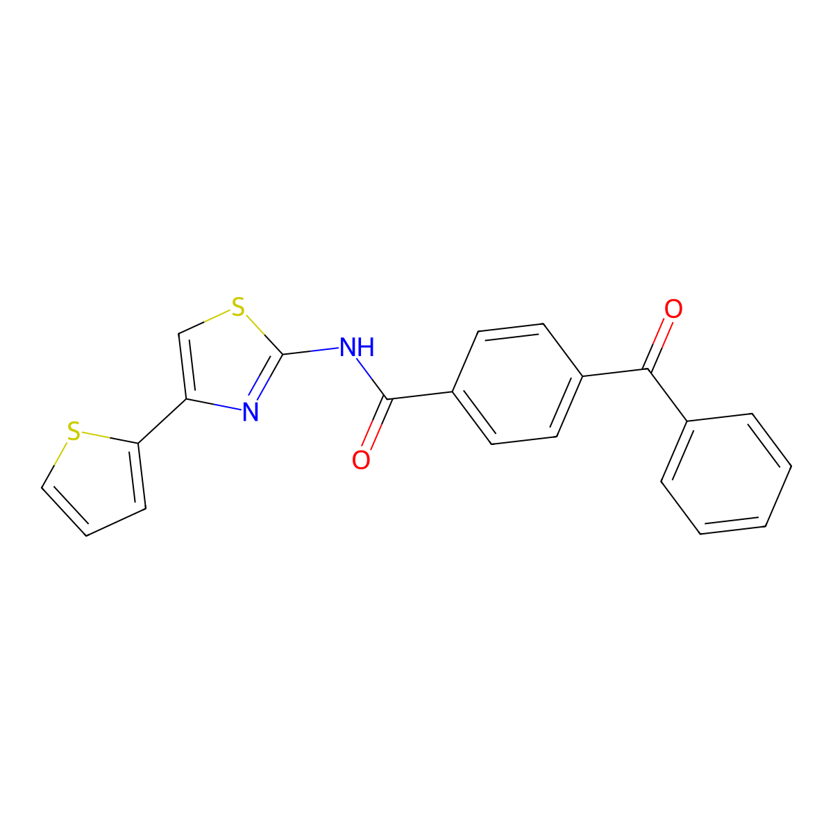 4-benzoyl-N-(4-(thiophen-2-yl)thiazol-2-yl)benzamide molecular structure, CAS 300569-84-0