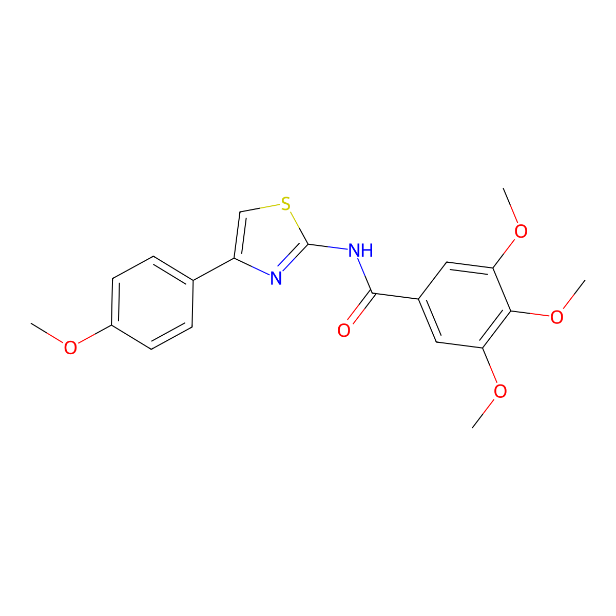 3,4,5-trimethoxy-N-[4-(4-methoxyphenyl)-1,3-thiazol-2-yl]benzamide molecular structure, CAS 300569-90-8