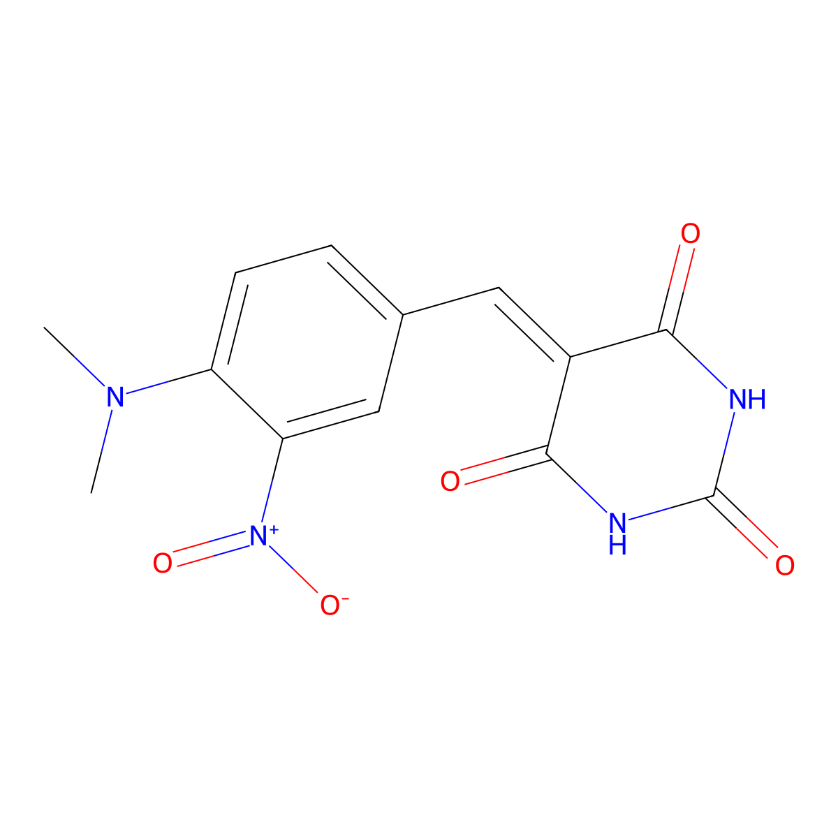 5-[[4-(Dimethylamino)-3-nitrophenyl]methylidene]-1,3-diazinane-2,4,6-trione molecular structure, CAS 300570-10-9
