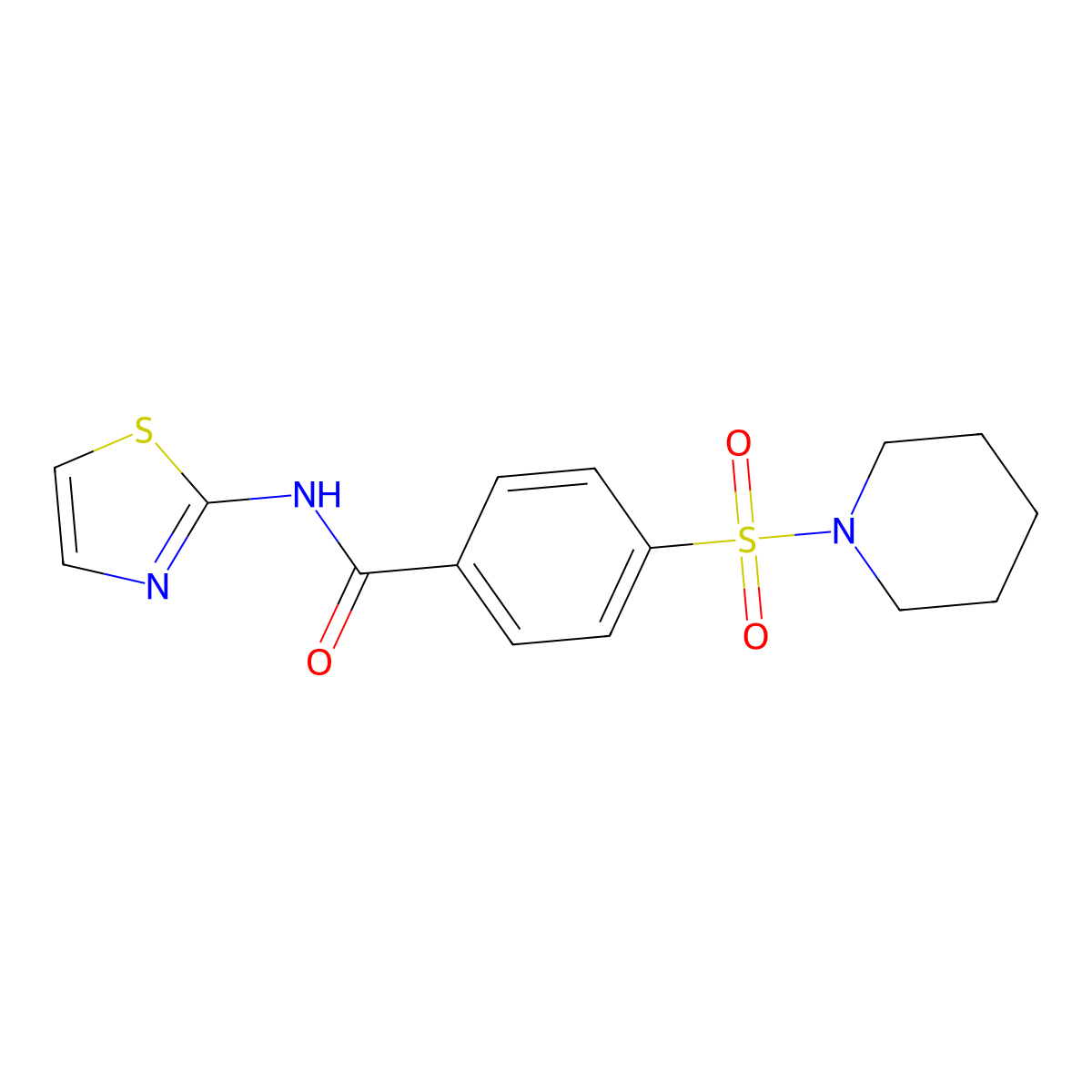4-(piperidin-1-ylsulfonyl)-N-(thiazol-2-yl)benzamide molecular structure, CAS 300572-51-4