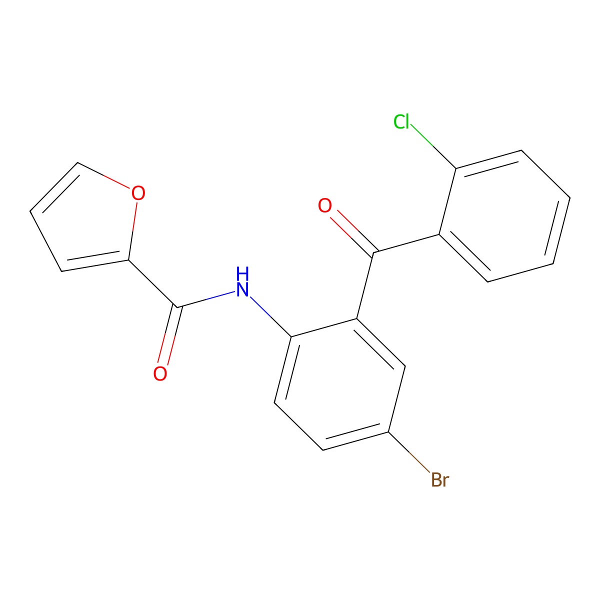 N-(4-bromo-2-(2-chlorobenzoyl)phenyl)furan-2-carboxamide molecular structure, CAS 300572-72-9