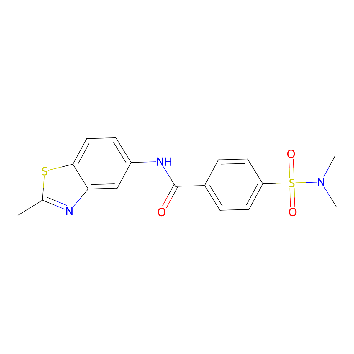 4-(dimethylsulfamoyl)-N-(2-methyl-1,3-benzothiazol-5-yl)benzamide molecular structure, CAS 300572-81-0
