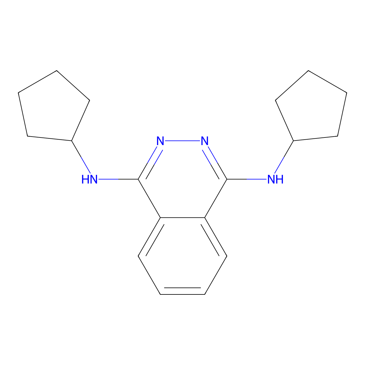N1,N4-Dicyclopentyl-1,4-phthalazinediamine molecular structure, CAS 300574-60-1